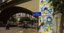 CONSULADO DE ISRAEL CELEBRA AMIZADE COM BRASIL E SP EM GRAFITE NA AV. NOVE DE JULHO CONSULADO DE ISRAEL CELEBRA AMIZADE COM BRASIL E SP EM GRAFITE NA AV. NOVE DE JULHO